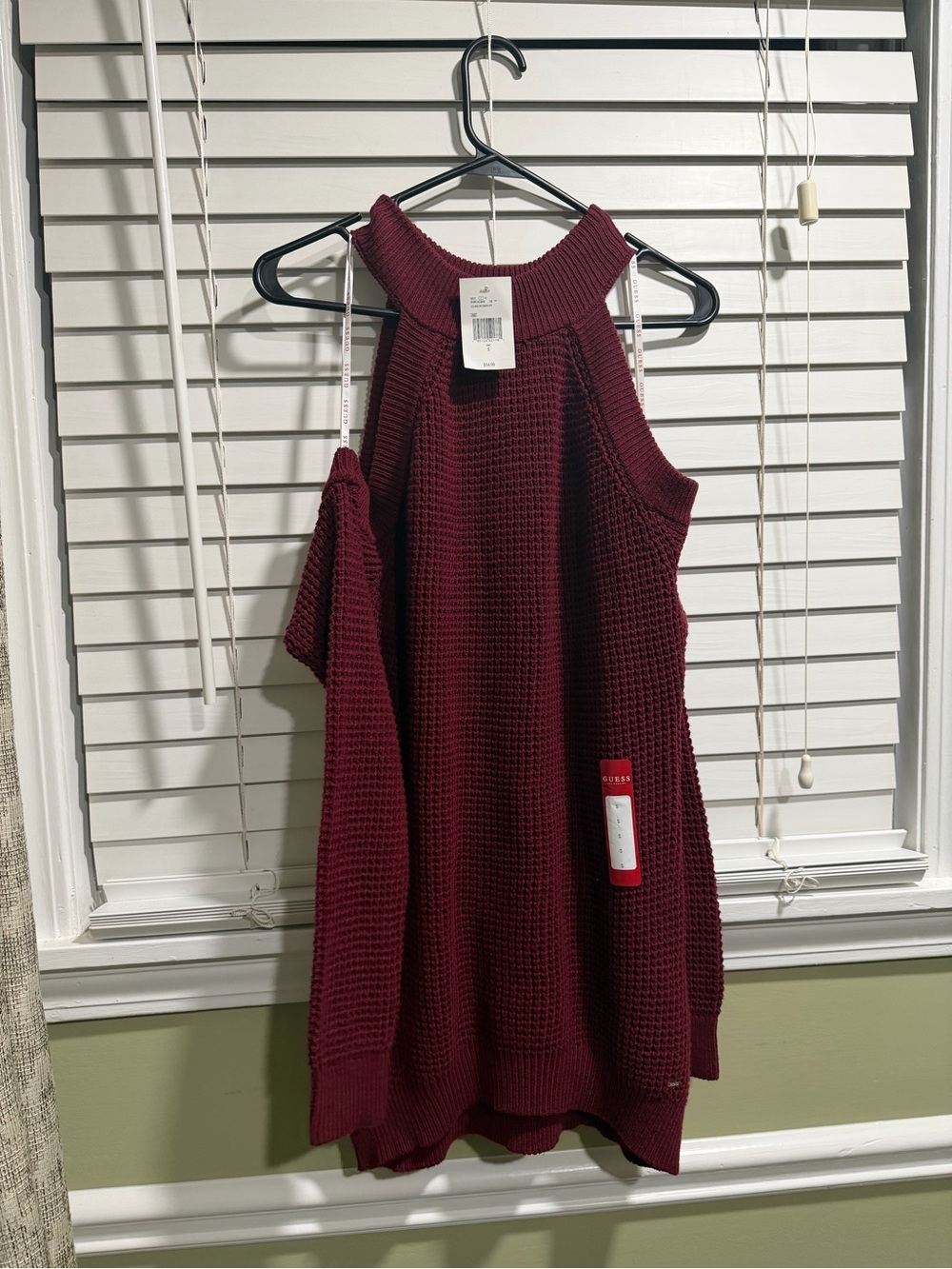 Guess Waffle Knit Dress in Burgundy